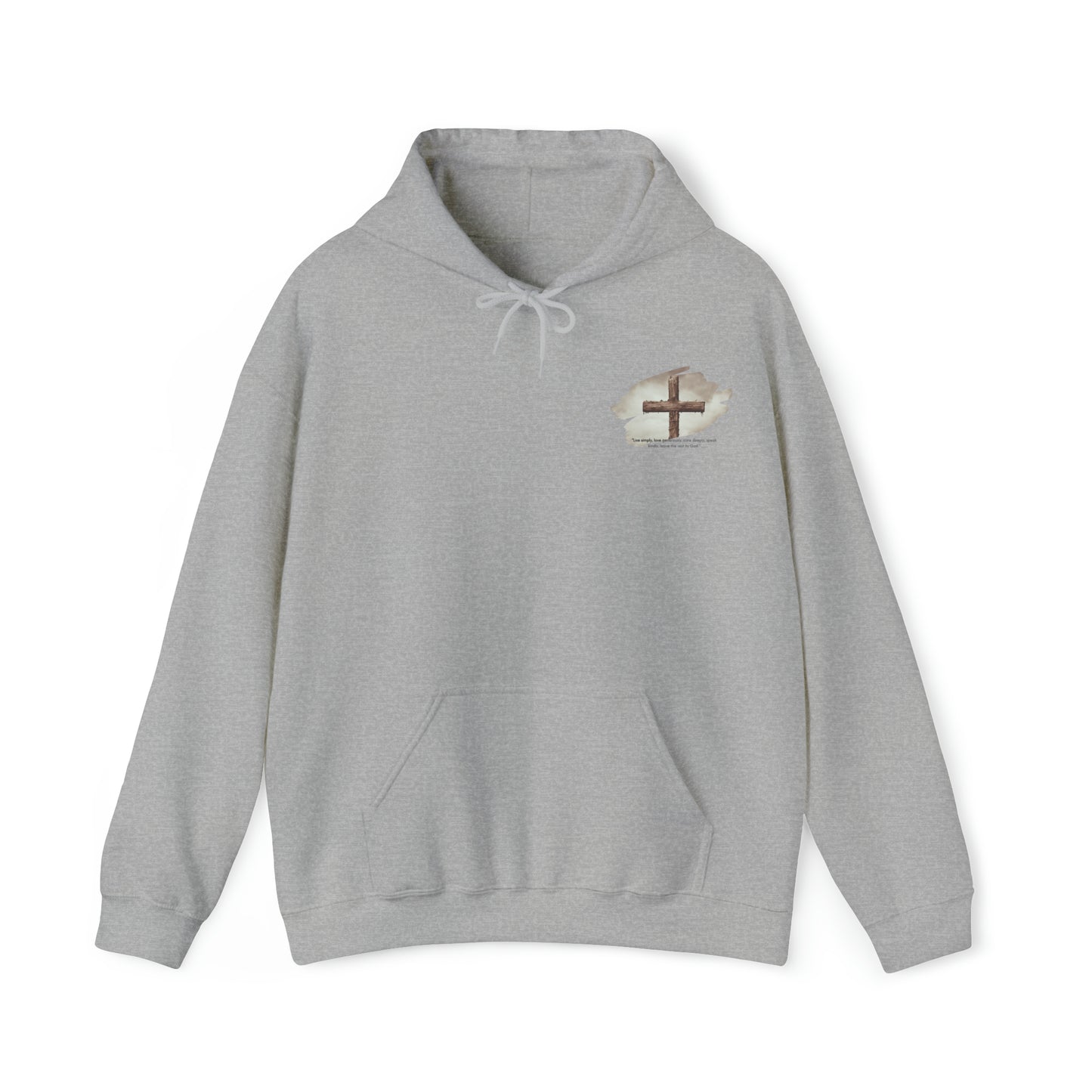 An Angel Feathers Original - Rugged Cross -  Heavy Blend™ Hooded Sweatshirt