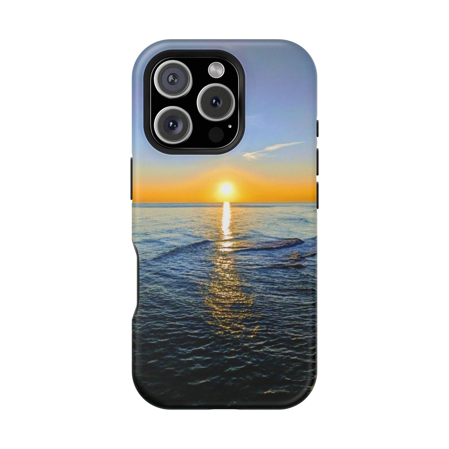 Sunset Over Ocean Impact-Resistant Phone Case — Beach Wave Protective Cover