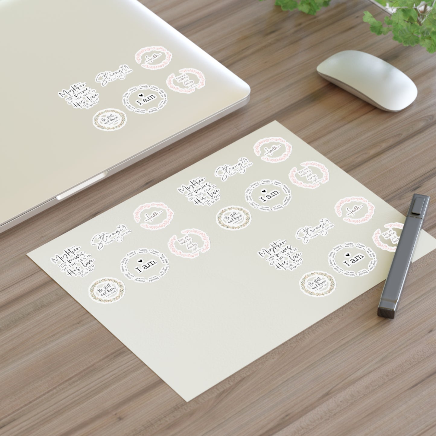 Inspirational Bible Quote Sticker Sheet — Angel Features Original Spiritual Journey Stickers