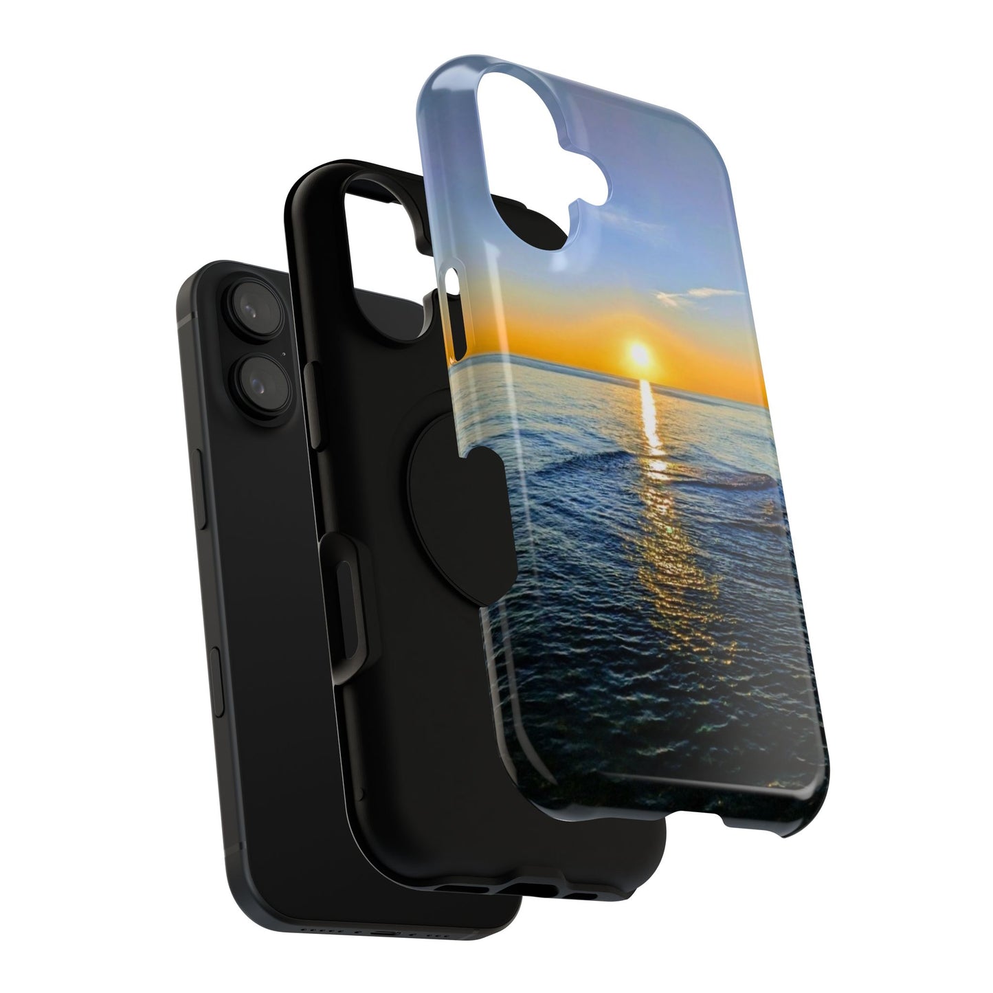 Sunset Over Ocean Impact-Resistant Phone Case — Beach Wave Protective Cover