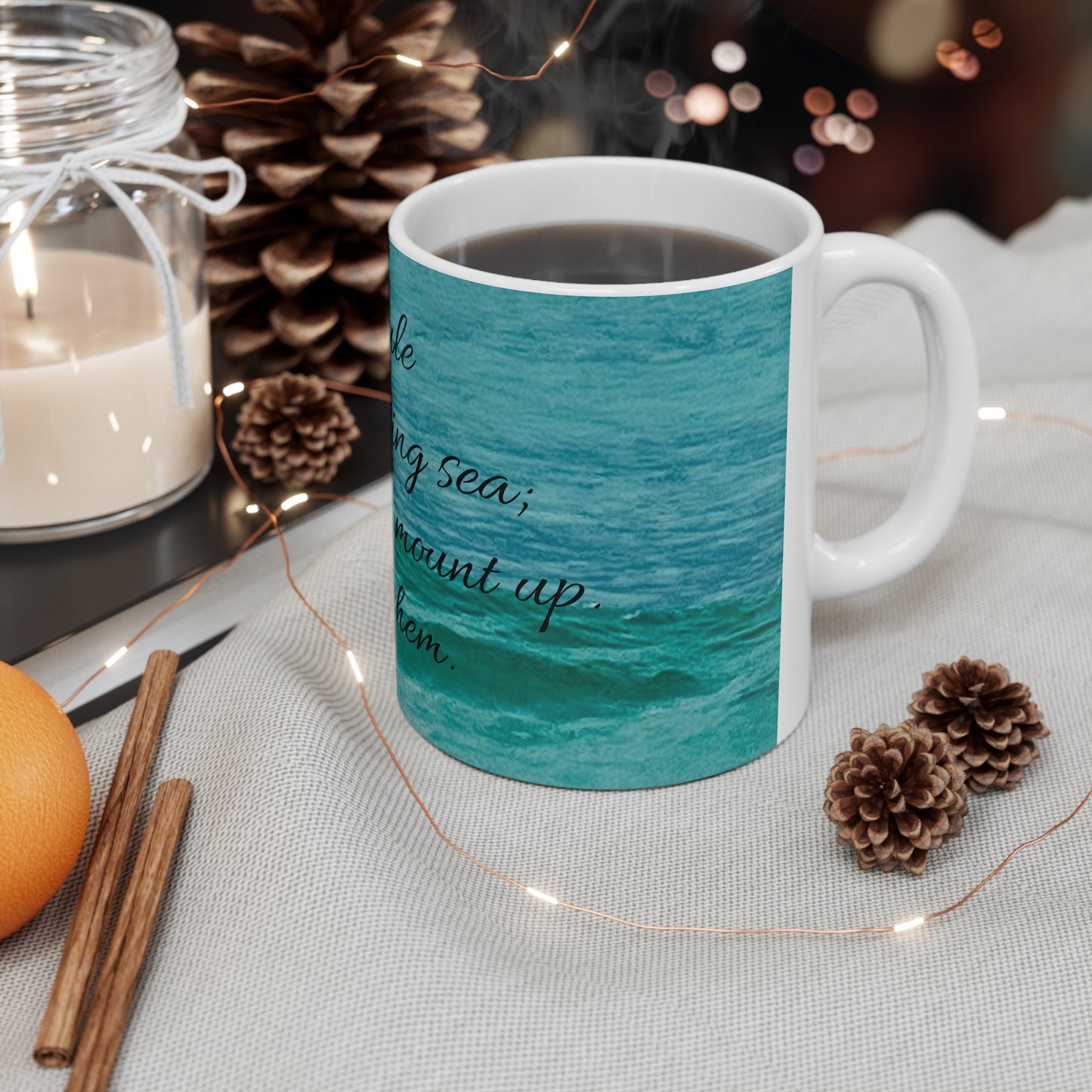 You Still the Waves -Ceramic Mug 11oz- An Angel Feathers Original from the Southern Sass Collection