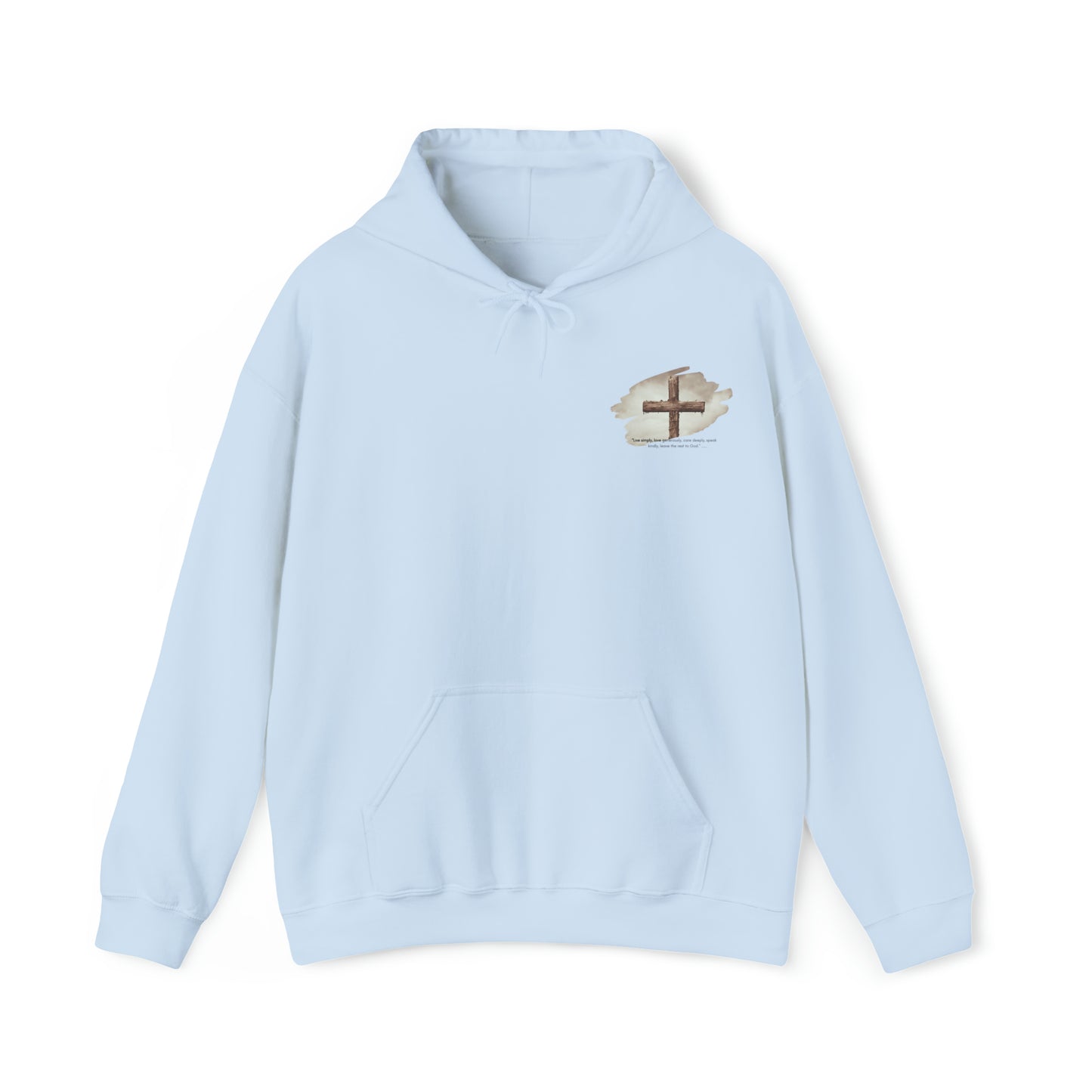 An Angel Feathers Original - Rugged Cross -  Heavy Blend™ Hooded Sweatshirt