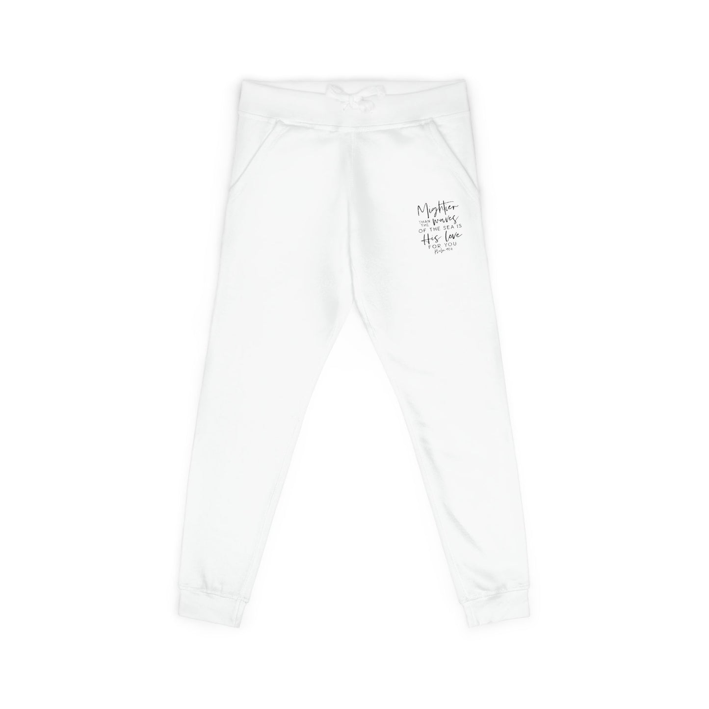 Psalm 93:4 Embroidered Fleece Sweatpants — Slim Cuffed Comfort
