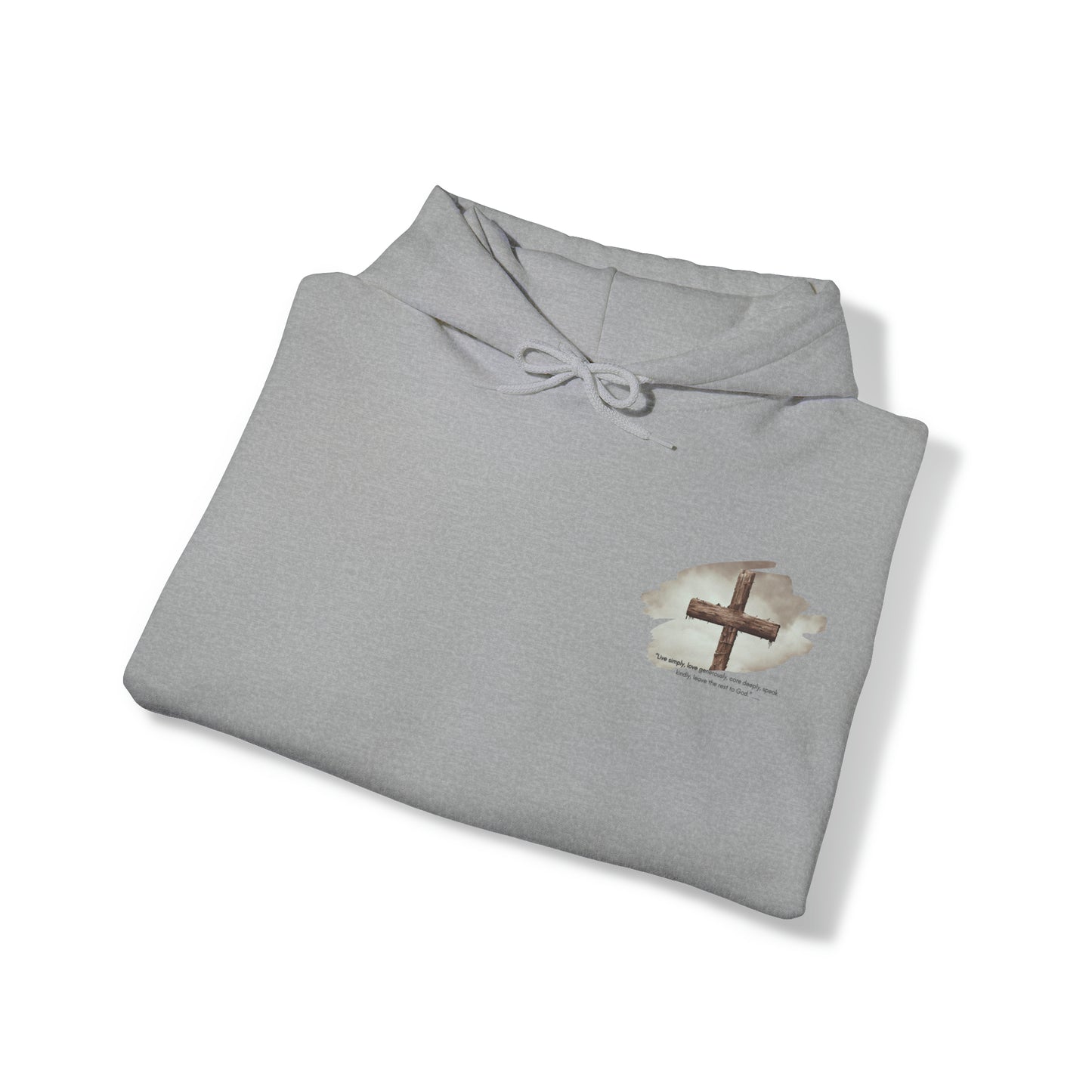 An Angel Feathers Original - Rugged Cross -  Heavy Blend™ Hooded Sweatshirt