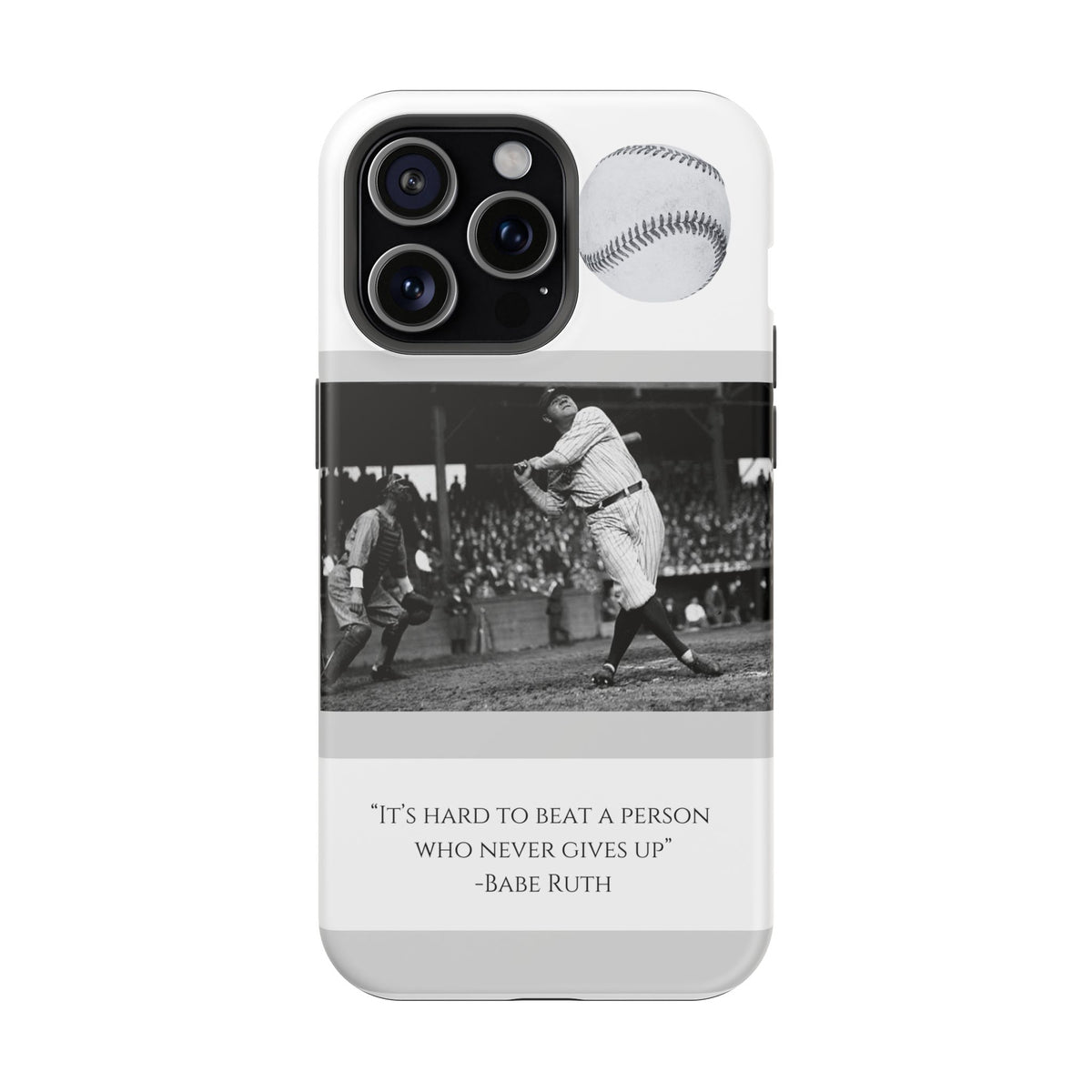 Babe Ruth Baseball Quote Phone Case — Magnetic Impact-Resistant Cover
