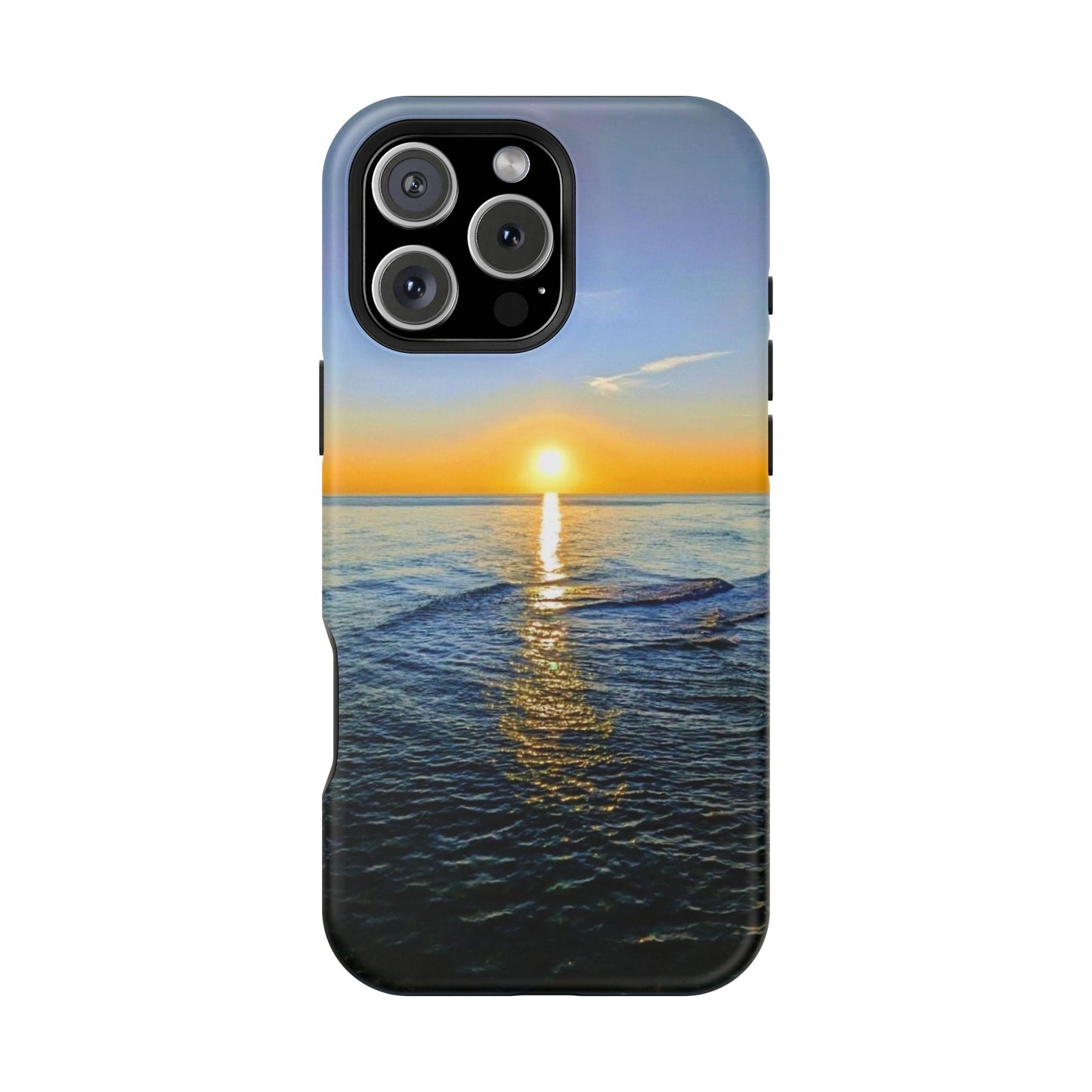 Sunset Over Ocean Impact-Resistant Phone Case — Beach Wave Protective Cover