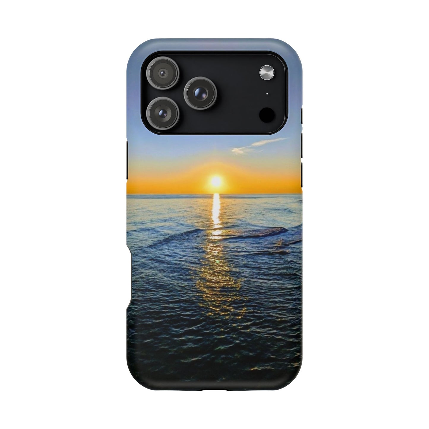 Sunset Over Ocean Impact-Resistant Phone Case — Beach Wave Protective Cover