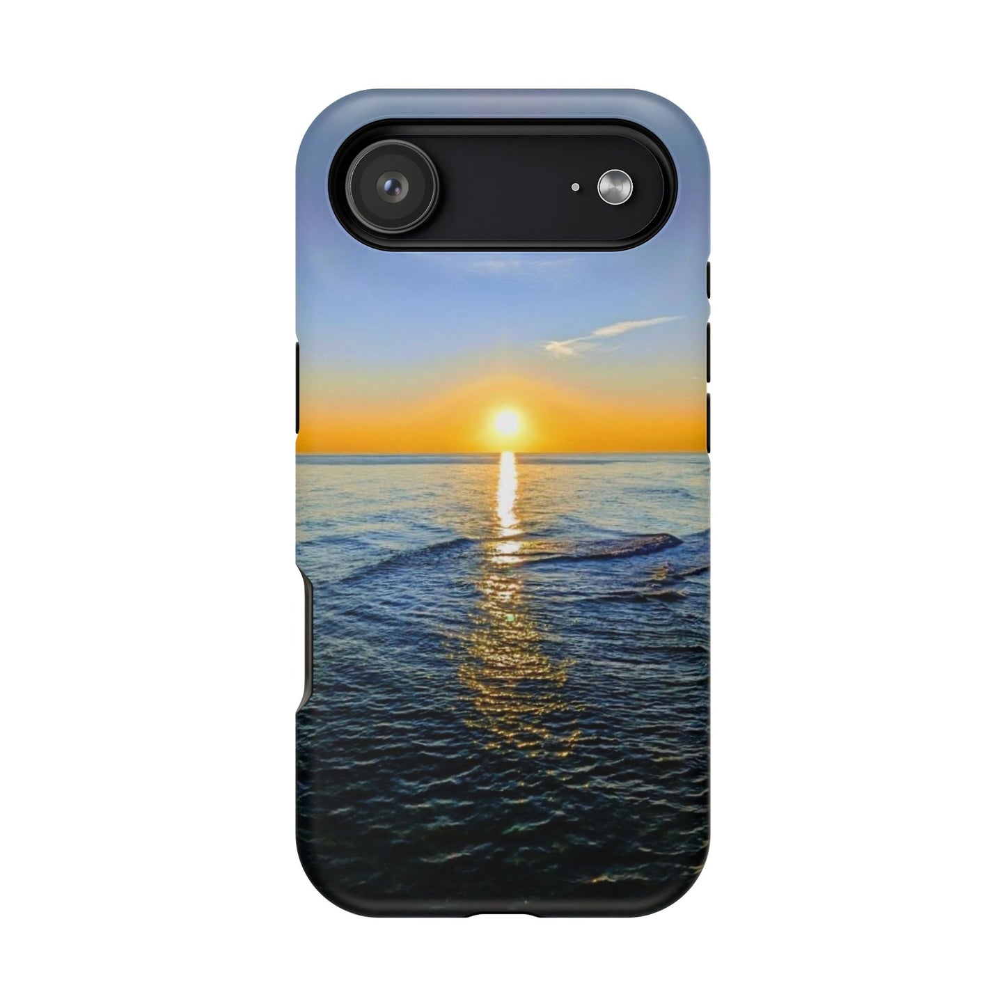 Sunset Over Ocean Impact-Resistant Phone Case — Beach Wave Protective Cover