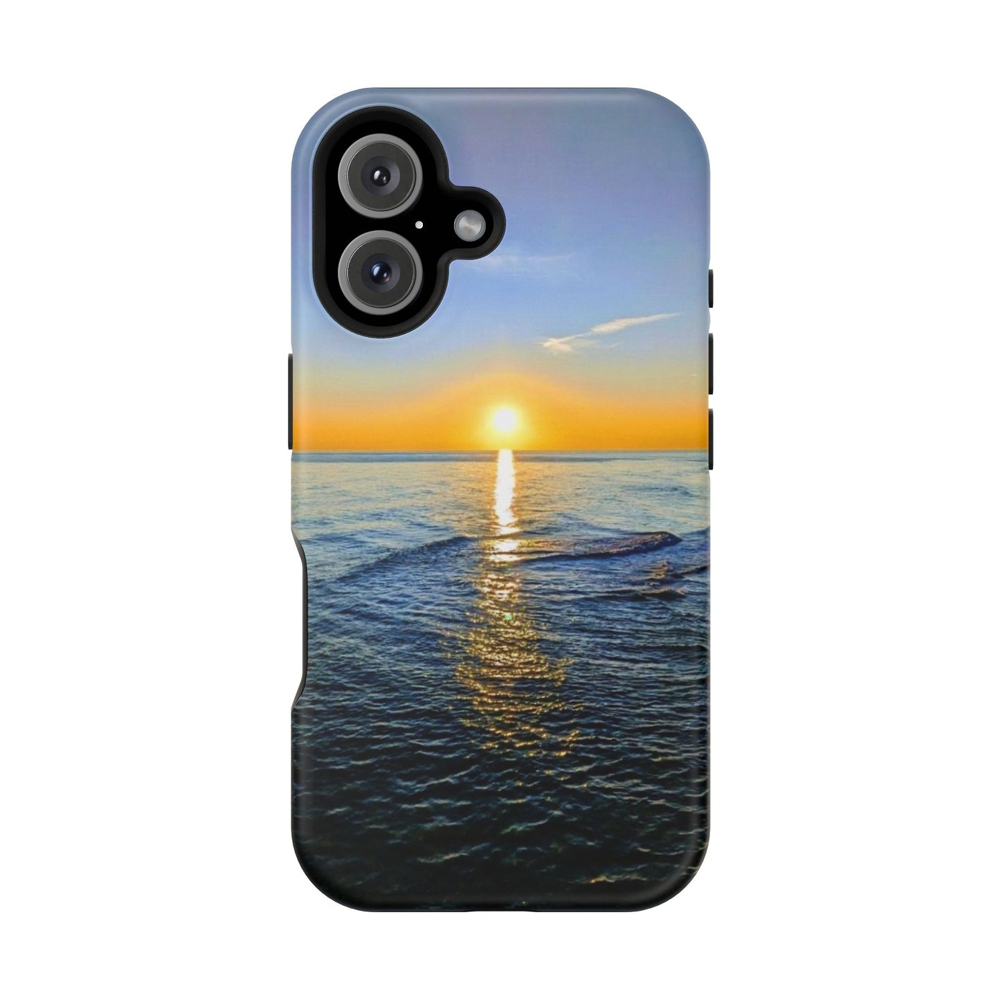 Sunset Over Ocean Impact-Resistant Phone Case — Beach Wave Protective Cover