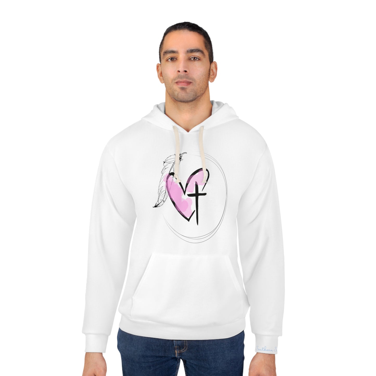 Our Southern Sass Collection -Jesus Love-  Pullover Hoodie (AOP)