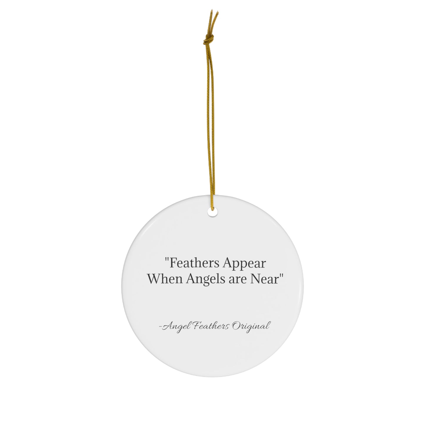 Angel Feathers Originals, listed under the Southern Sass Collections.  Feathers Round Ceramic Ornament