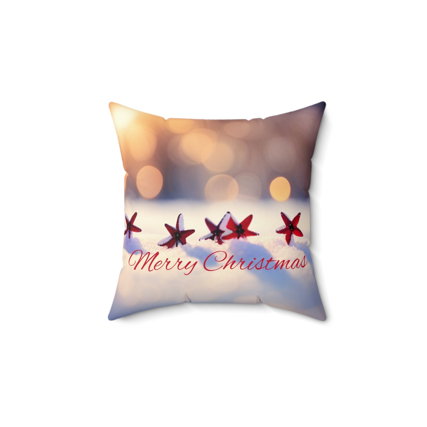 Merry Christmas Pillow - Spun Polyester Square Pillow - An Angel Feathers Original - Southern Sass Collection