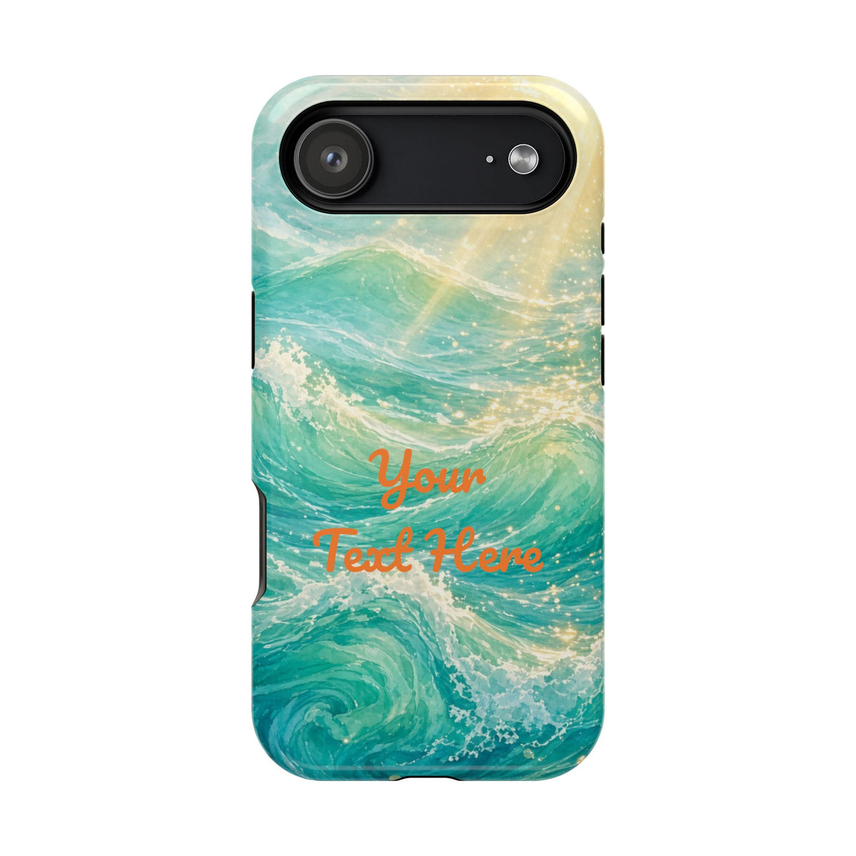 Personalized Magnetic Impact Phone Case – Custom Name or Verse on Ocean Waves - for iPhone and Samsung