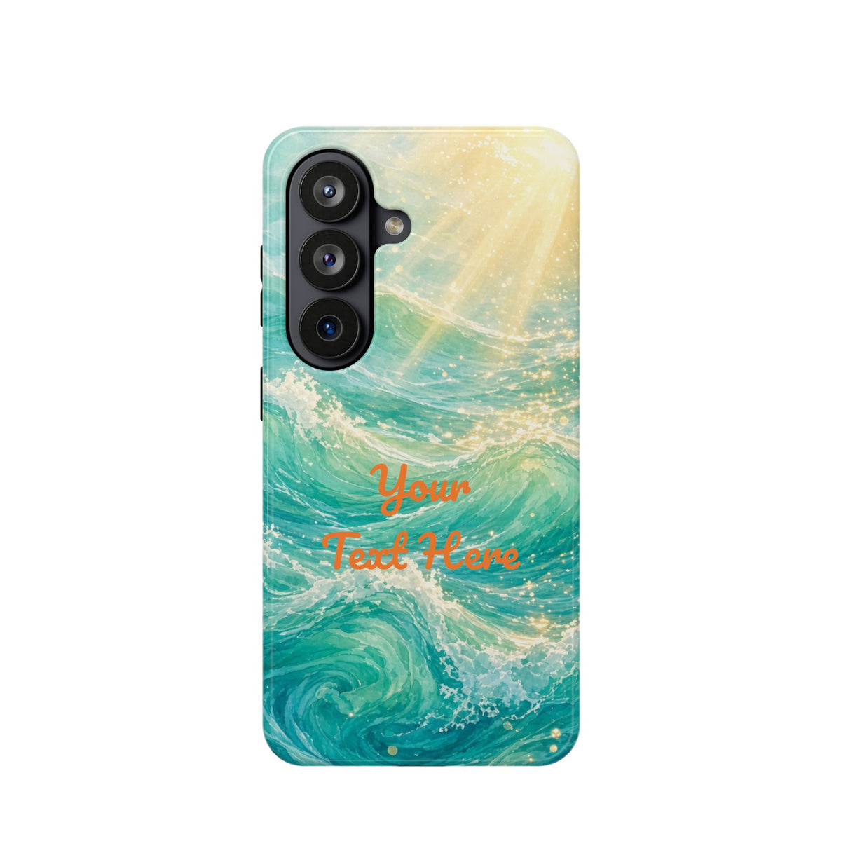 Personalized Magnetic Impact Phone Case – Custom Name or Verse on Ocean Waves - for iPhone and Samsung