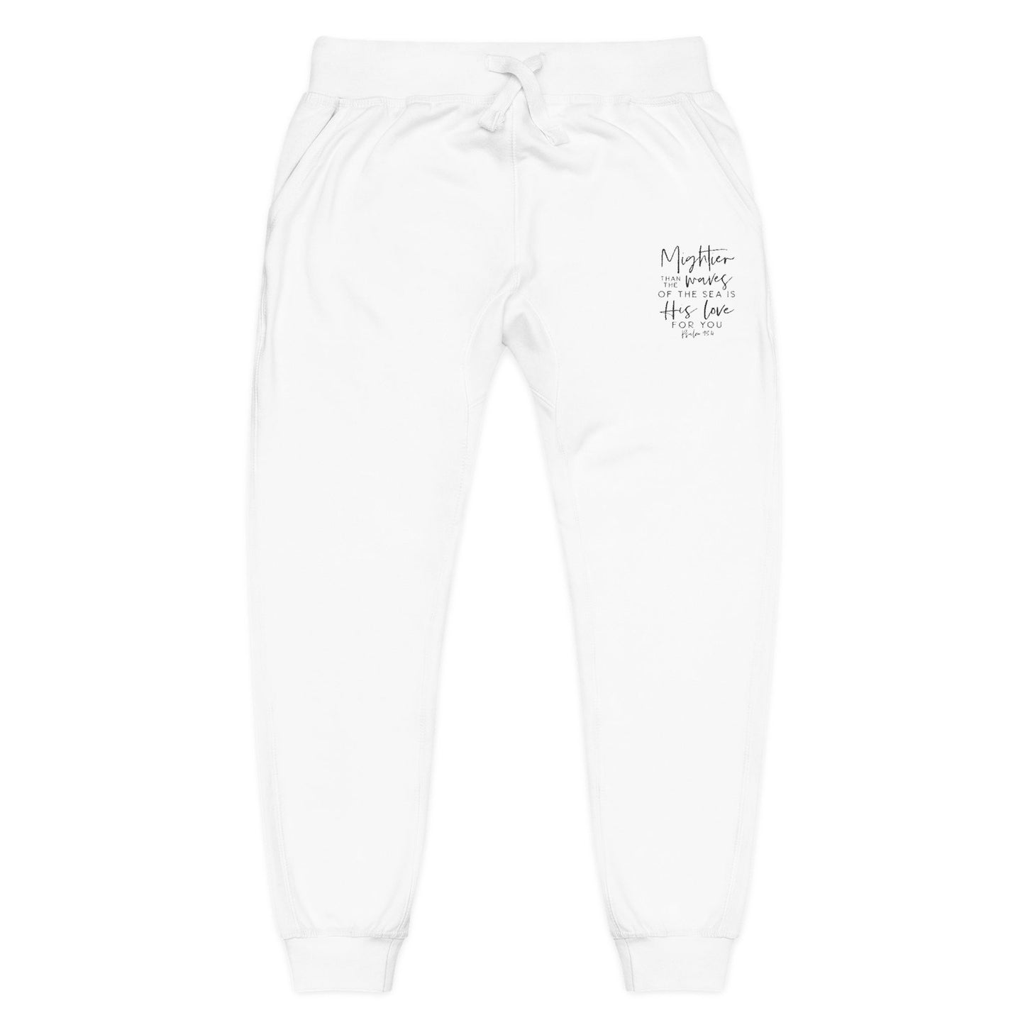 Psalm 93:4 Embroidered Fleece Sweatpants — Slim Cuffed Comfort