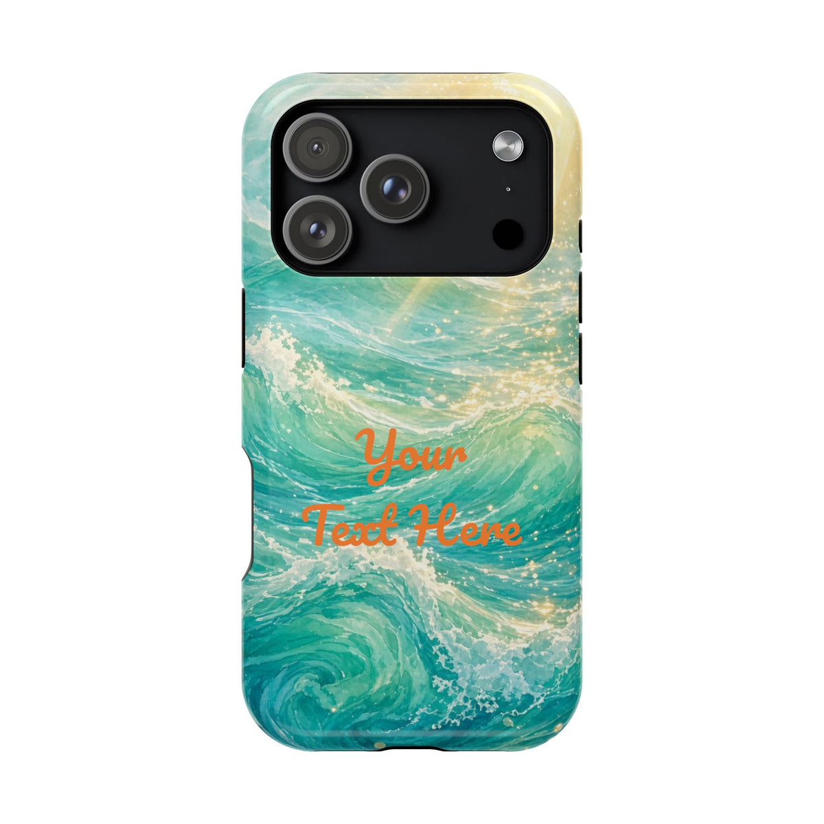 Personalized Magnetic Impact Phone Case – Custom Name or Verse on Ocean Waves - for iPhone and Samsung