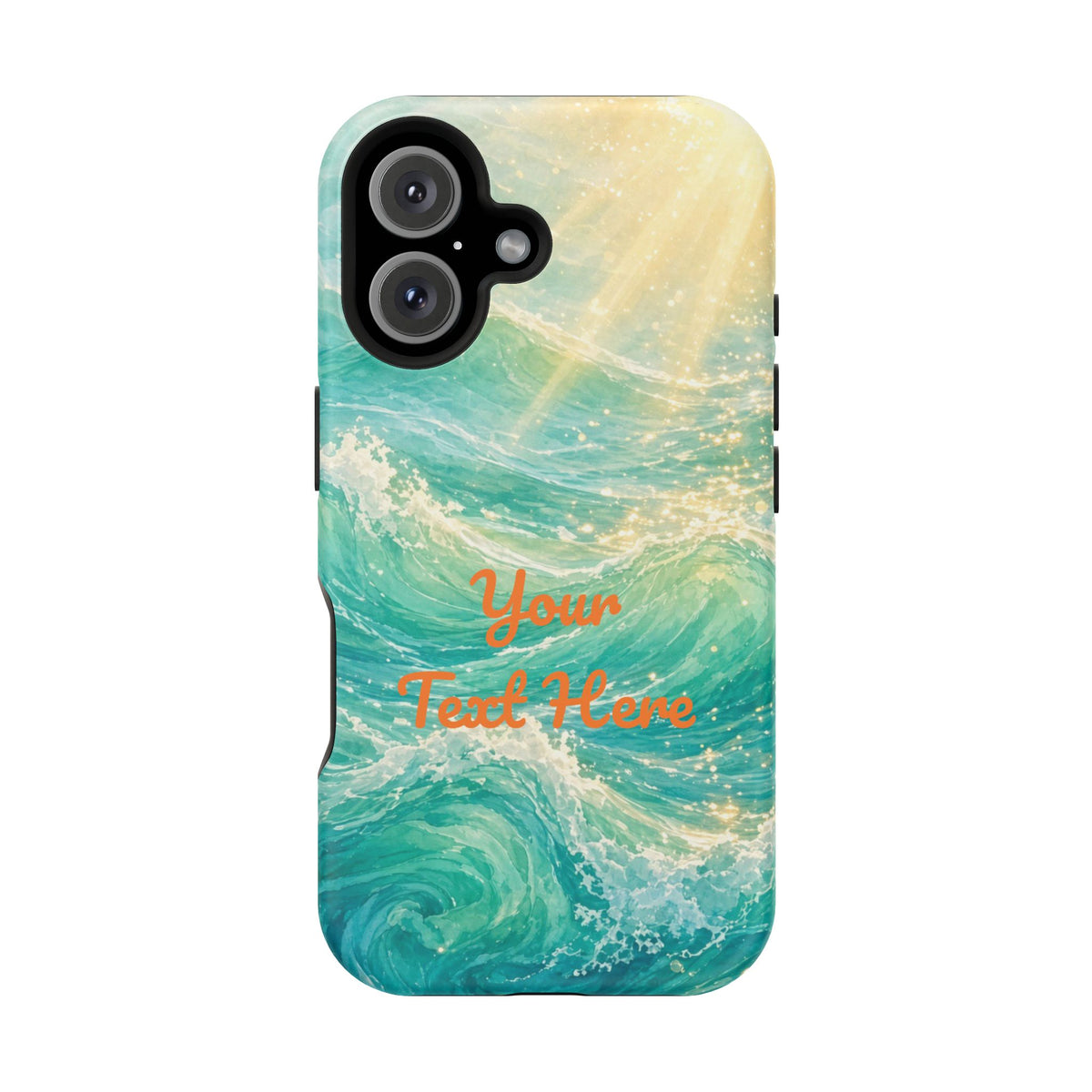 Personalized Magnetic Impact Phone Case – Custom Name or Verse on Ocean Waves - for iPhone and Samsung