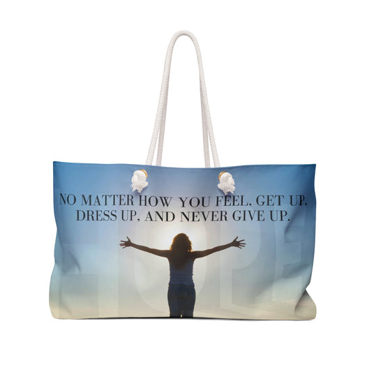 An Angel Feathers Original - Never Give Up - Weekender Bag