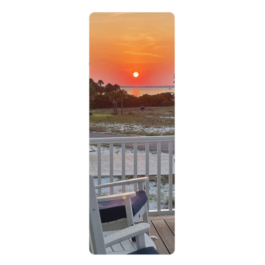 Sunset Serenity Rubber Yoga Mat | Non-Slip Exercise Mat | Eco-Friendly Yoga Accessories | Fitness Gift for Her | Meditation Mat
