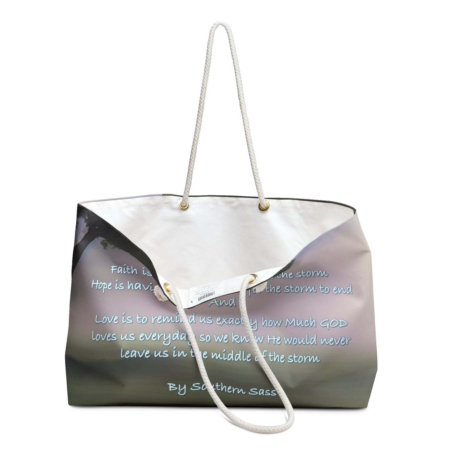 A Southern Sass Original "Faith, Hope, and Love" Tote Weekender Bag
