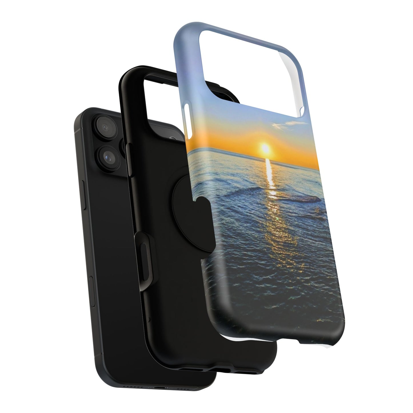 Sunset Over Ocean Impact-Resistant Phone Case — Beach Wave Protective Cover