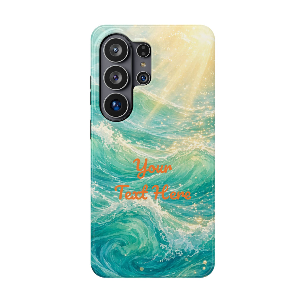 Personalized Magnetic Impact Phone Case – Custom Name or Verse on Ocean Waves - for iPhone and Samsung