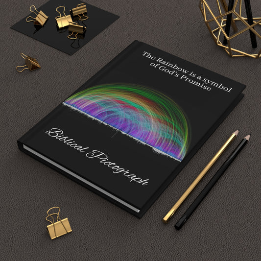 Hardcover Journal Matte Rainbow Biblical Pictograph- An Angel Feathers Original design, listed under the Southern Sass Collection