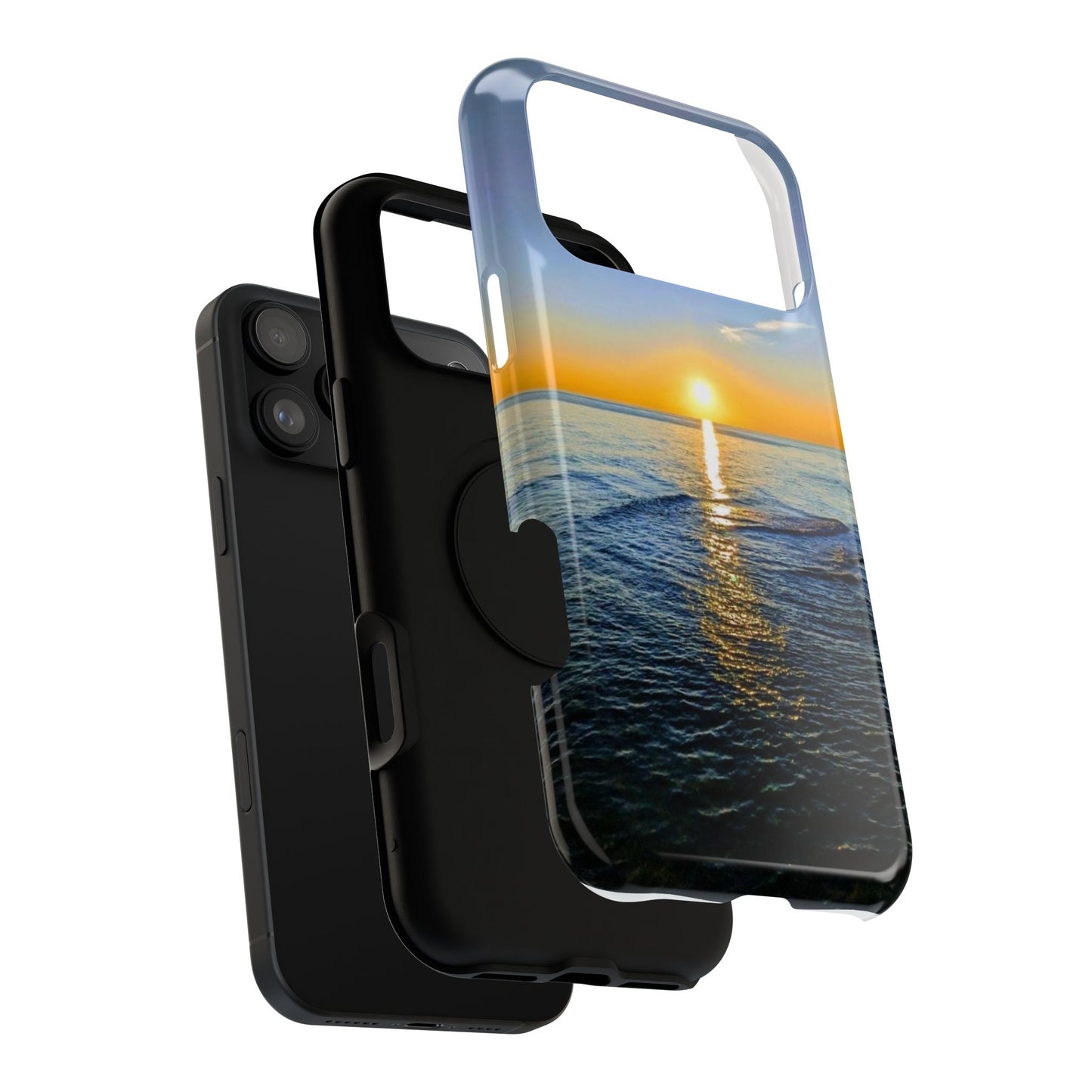 Sunset Over Ocean Impact-Resistant Phone Case — Beach Wave Protective Cover