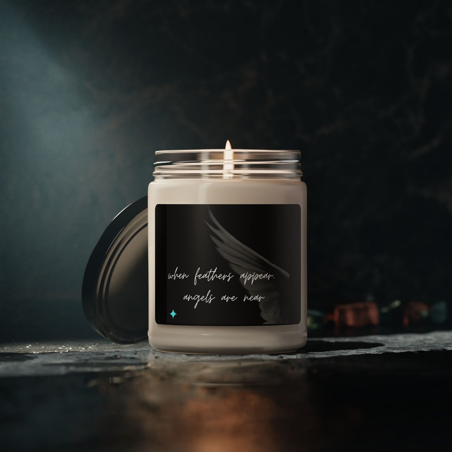 Soy Candle "When Feathers appear, Angels are near" 9oz