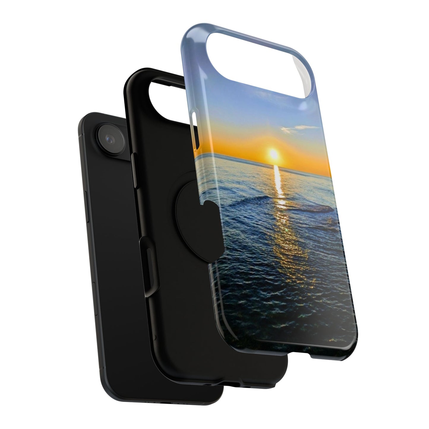 Sunset Over Ocean Impact-Resistant Phone Case — Beach Wave Protective Cover