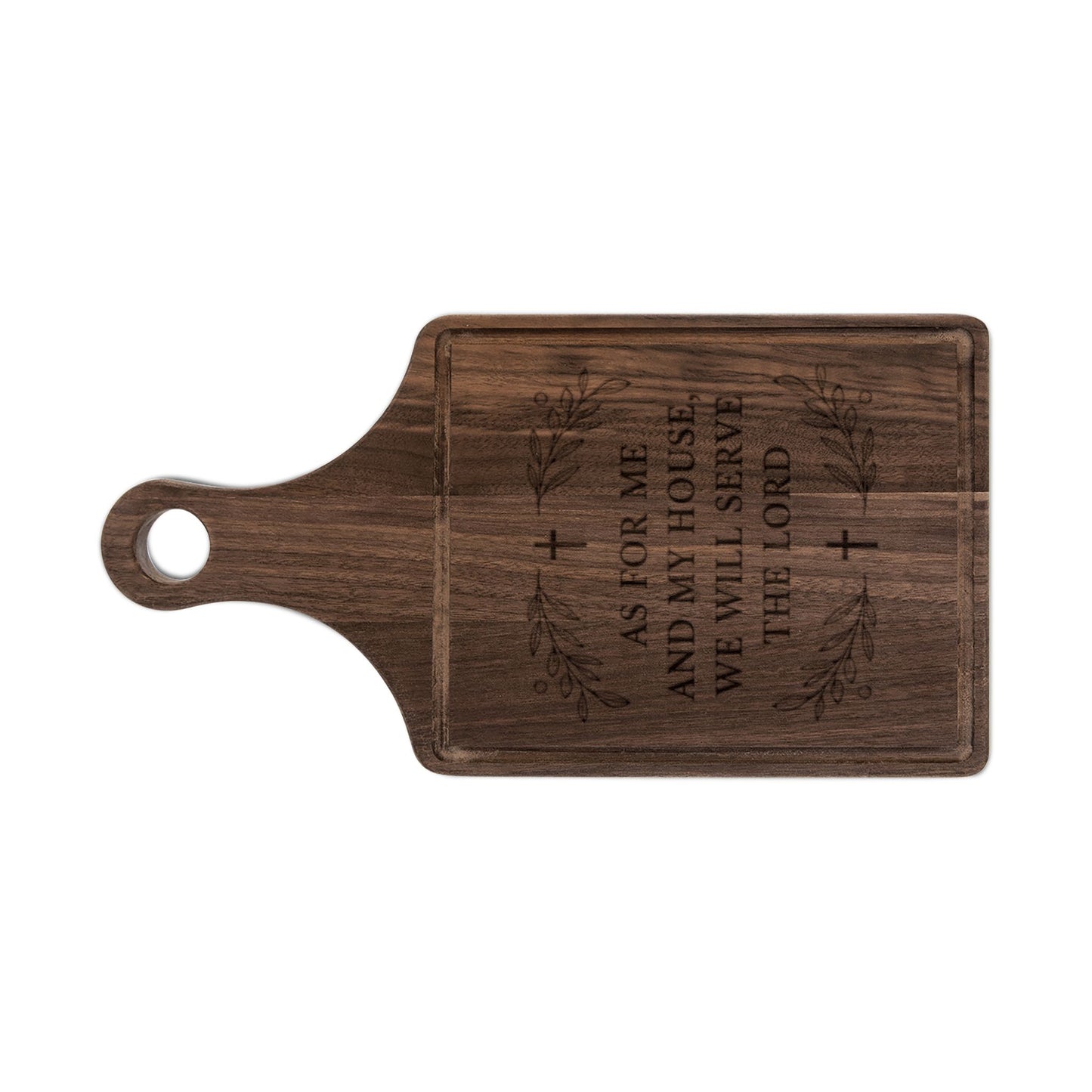 Engraved Wooden Cutting Board — "As For Me and My House We Will Serve the Lord" (Inspirational Kitchen Decor)