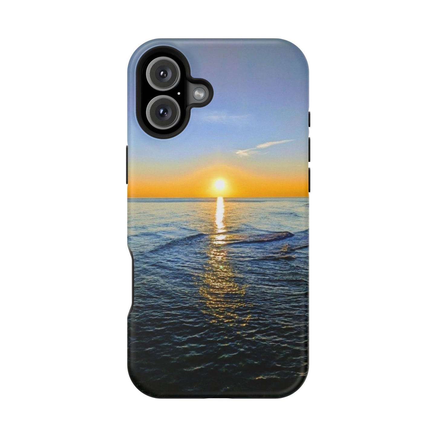 Sunset Over Ocean Impact-Resistant Phone Case — Beach Wave Protective Cover