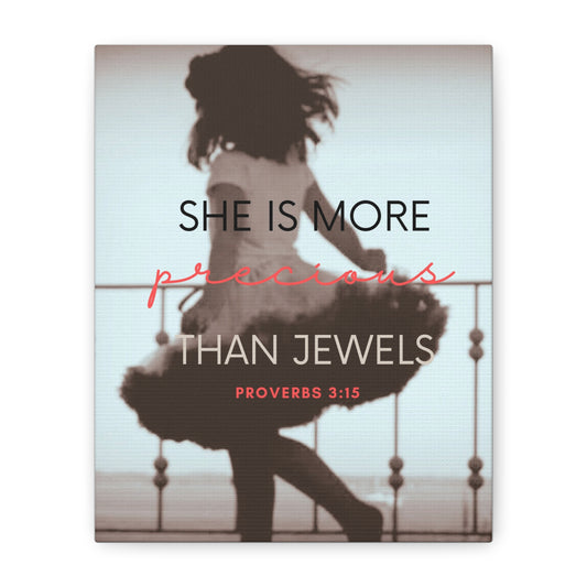 Proverbs 31 "She Is More Precious Than Jewels" Matte Canvas