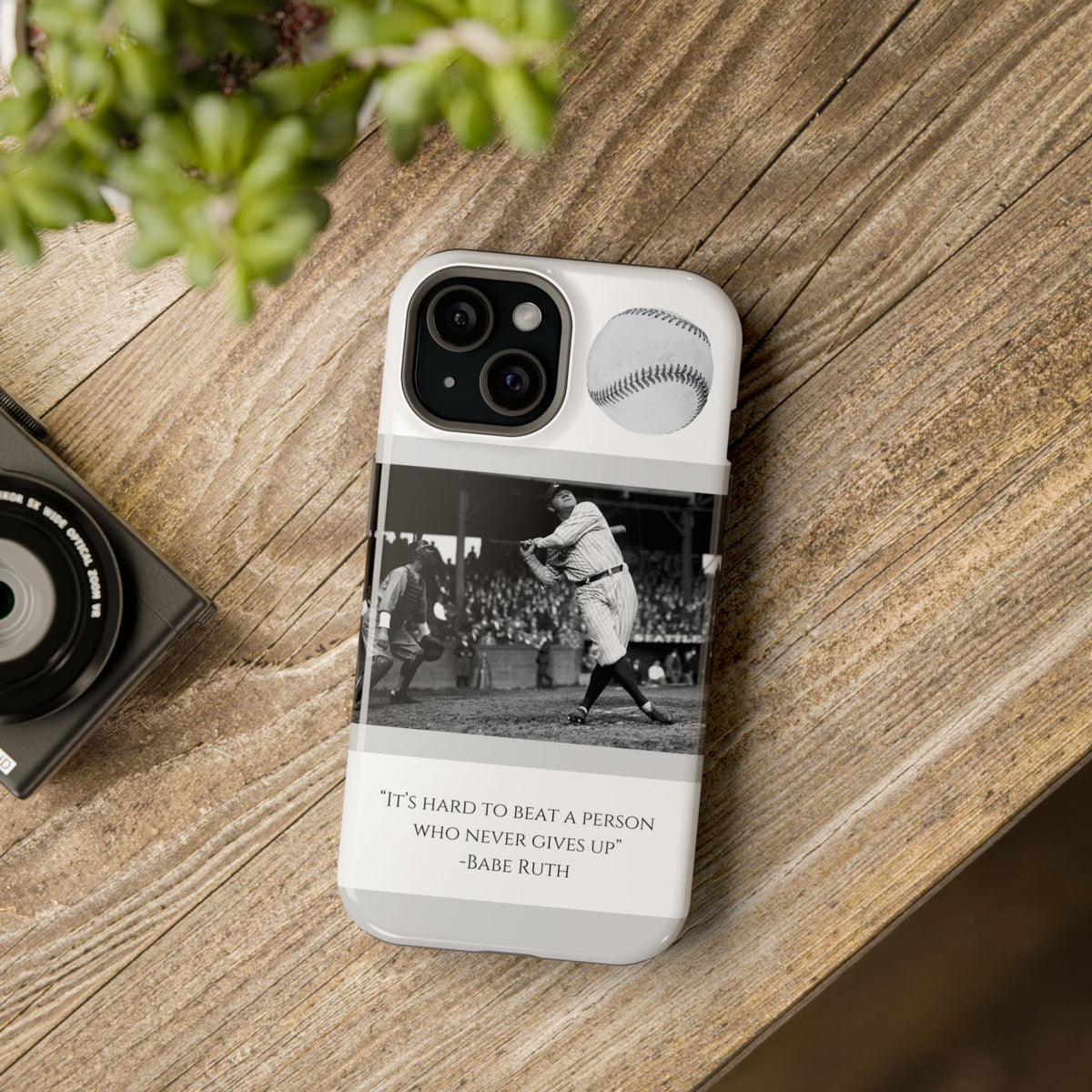 Babe Ruth Baseball Quote Phone Case — Magnetic Impact-Resistant Cover