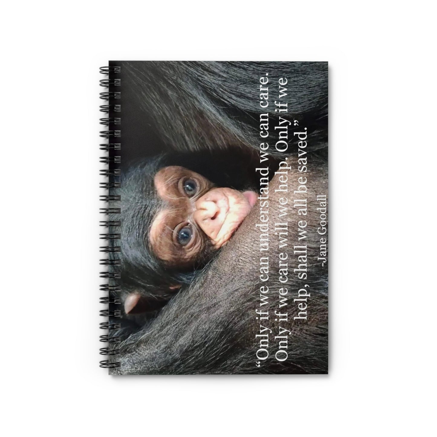 Angel Feathers Original, Southern Sass.  Jane Goodall Spiral Notebook - Ruled Line