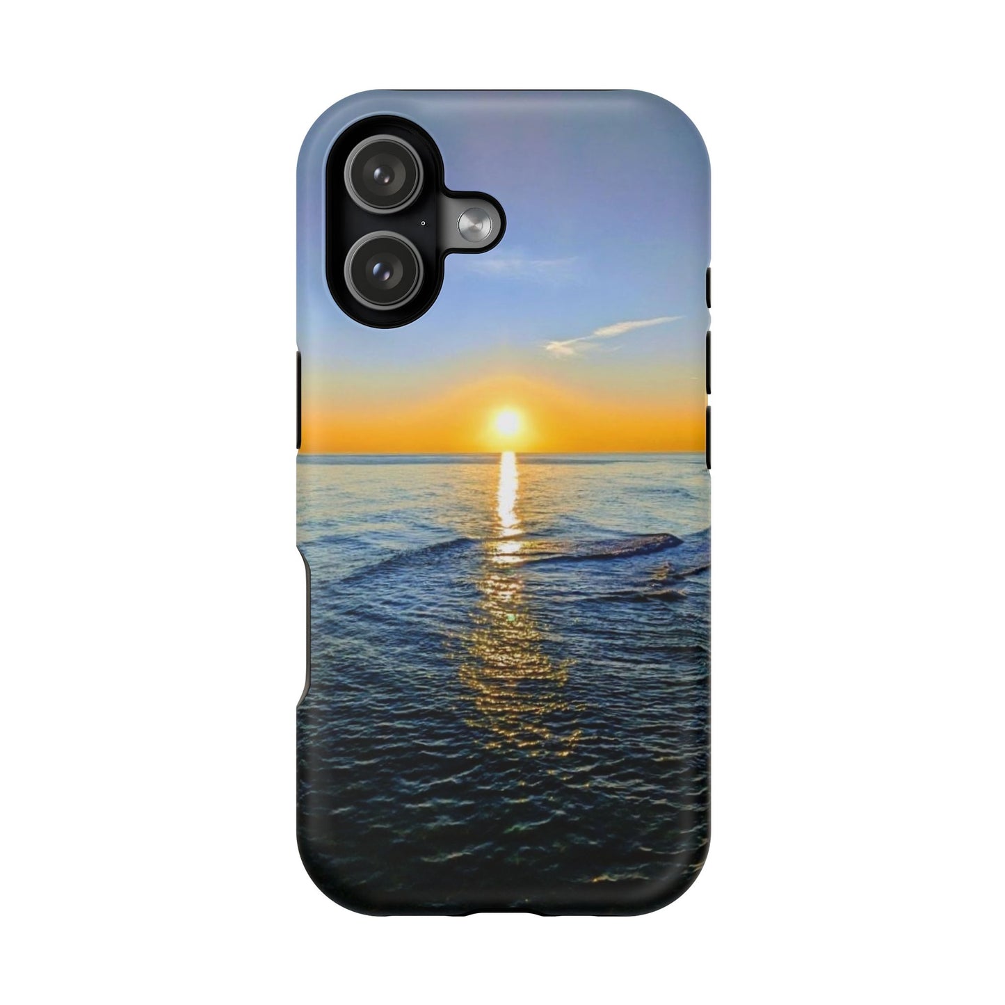 Sunset Over Ocean Impact-Resistant Phone Case — Beach Wave Protective Cover