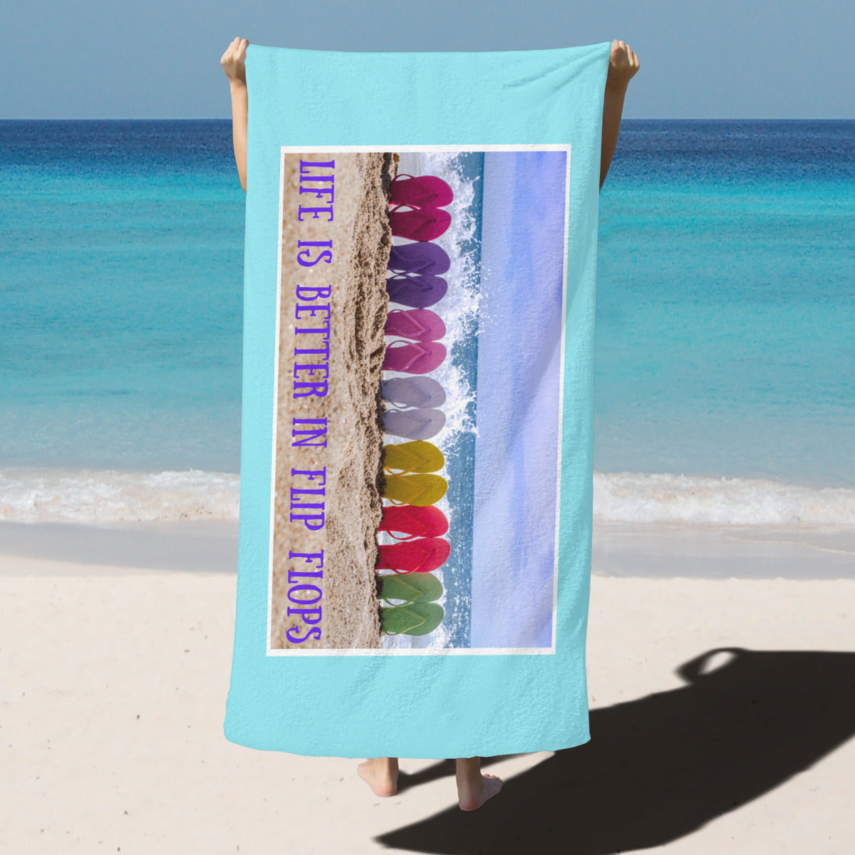 LIFE IS BETTER IN FLIP FLOPS-Beach Towel