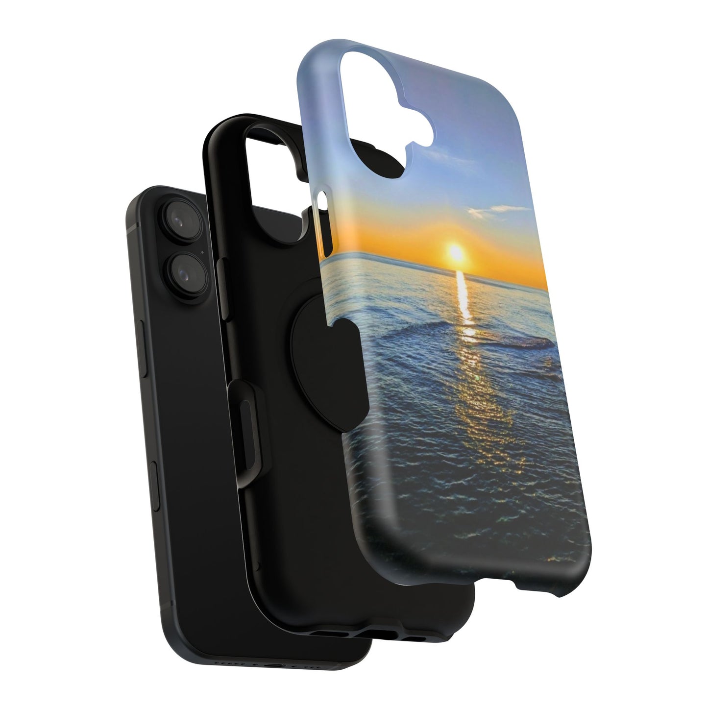 Sunset Over Ocean Impact-Resistant Phone Case — Beach Wave Protective Cover