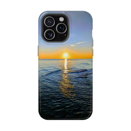Sunset Over Ocean Impact-Resistant Phone Case — Beach Wave Protective Cover