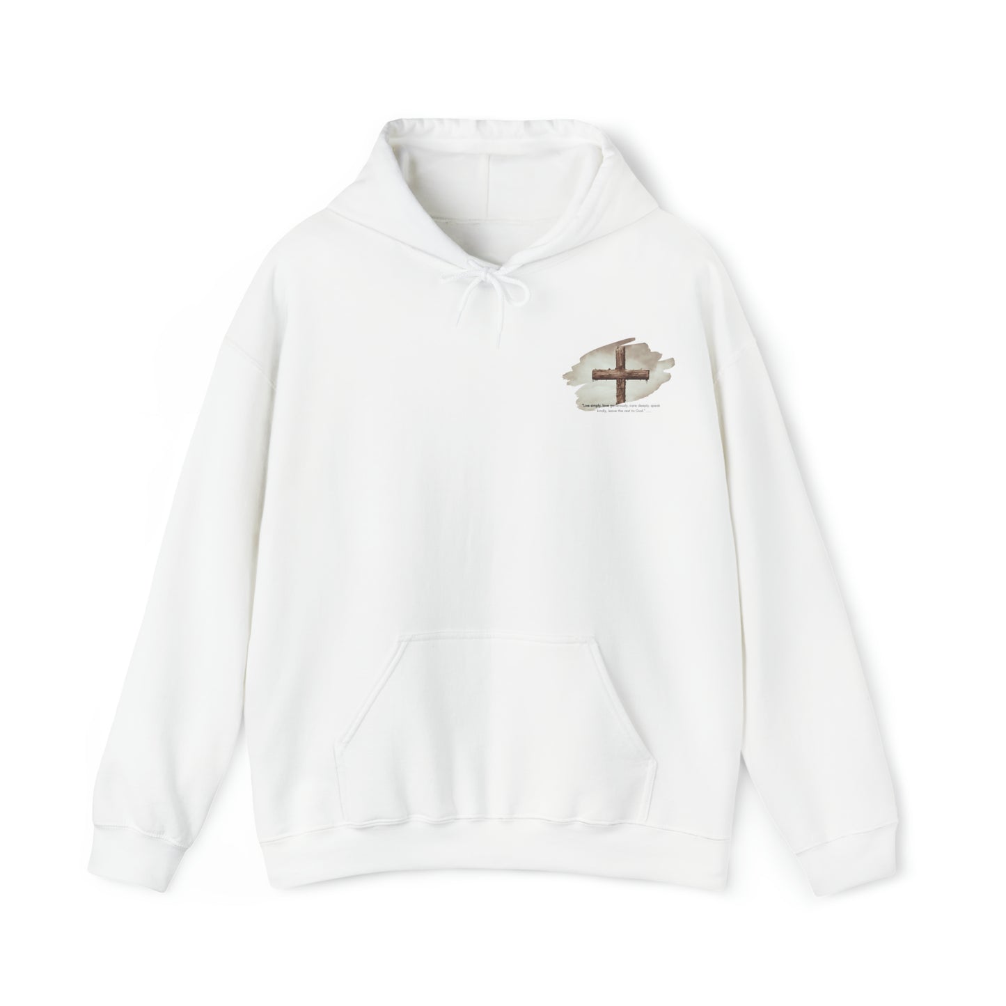 An Angel Feathers Original - Rugged Cross -  Heavy Blend™ Hooded Sweatshirt