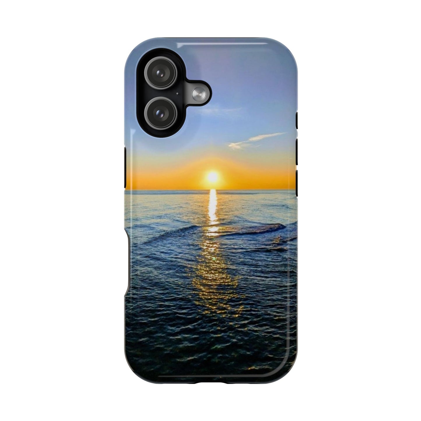 Sunset Over Ocean Impact-Resistant Phone Case — Beach Wave Protective Cover
