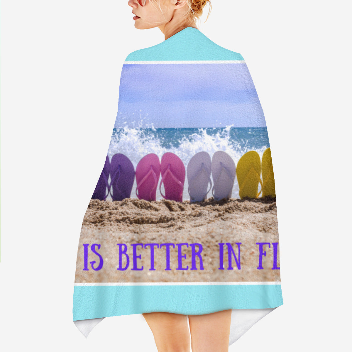 LIFE IS BETTER IN FLIP FLOPS-Beach Towel