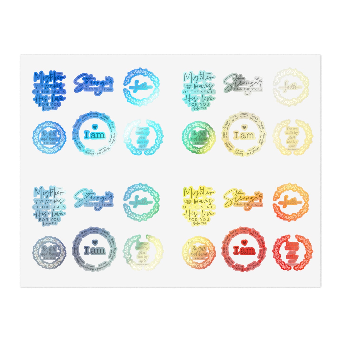 Inspirational Bible Quote Sticker Sheet — Angel Features Original Spiritual Journey Stickers