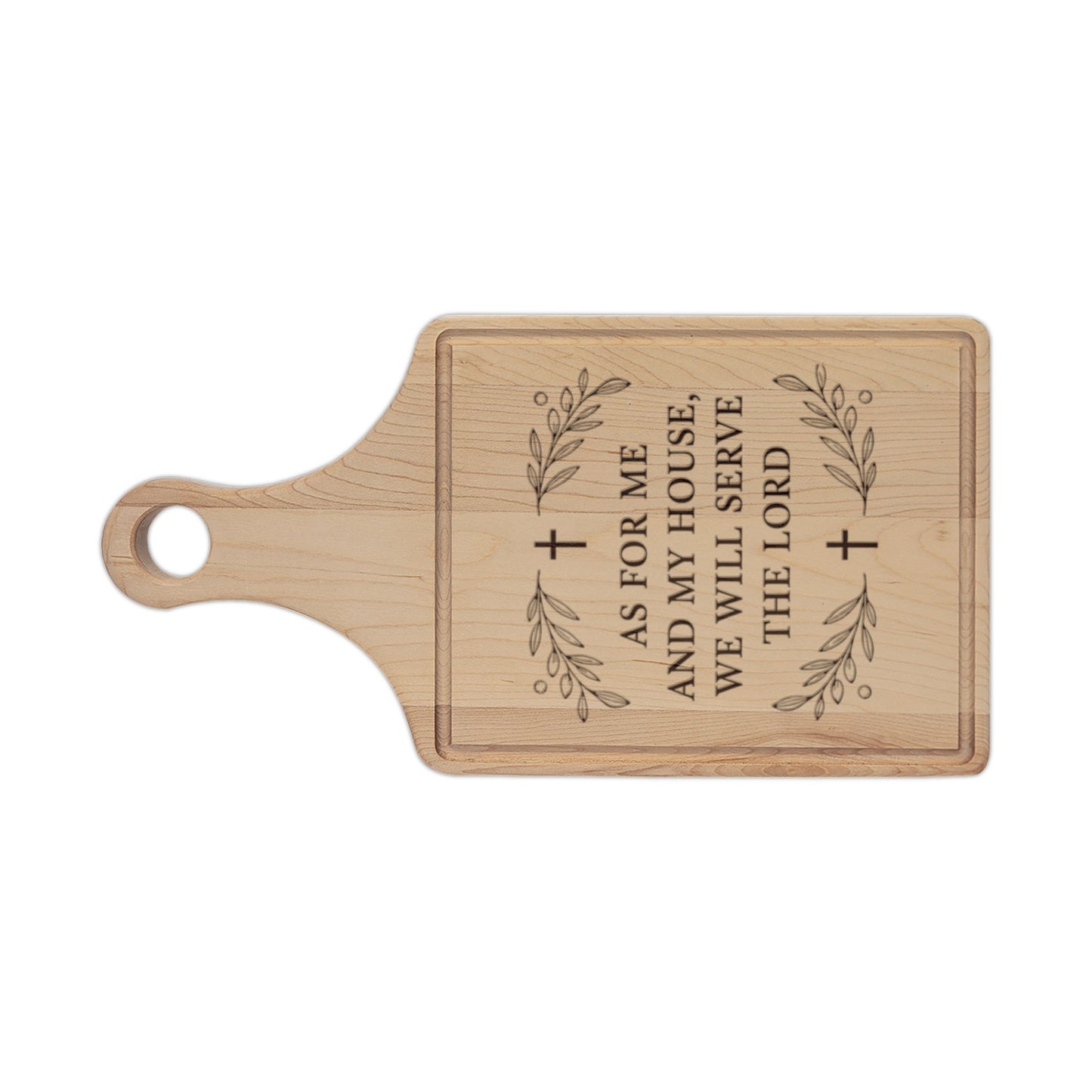 Engraved Wooden Cutting Board — "As For Me and My House We Will Serve the Lord" (Inspirational Kitchen Decor)