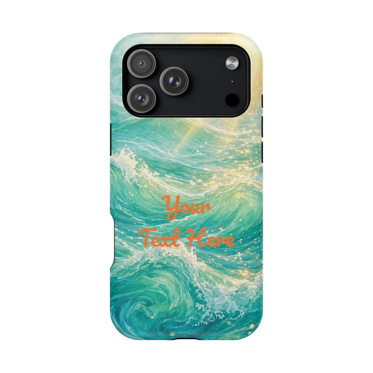 Personalized Magnetic Impact Phone Case – Custom Name or Verse on Ocean Waves - for iPhone and Samsung