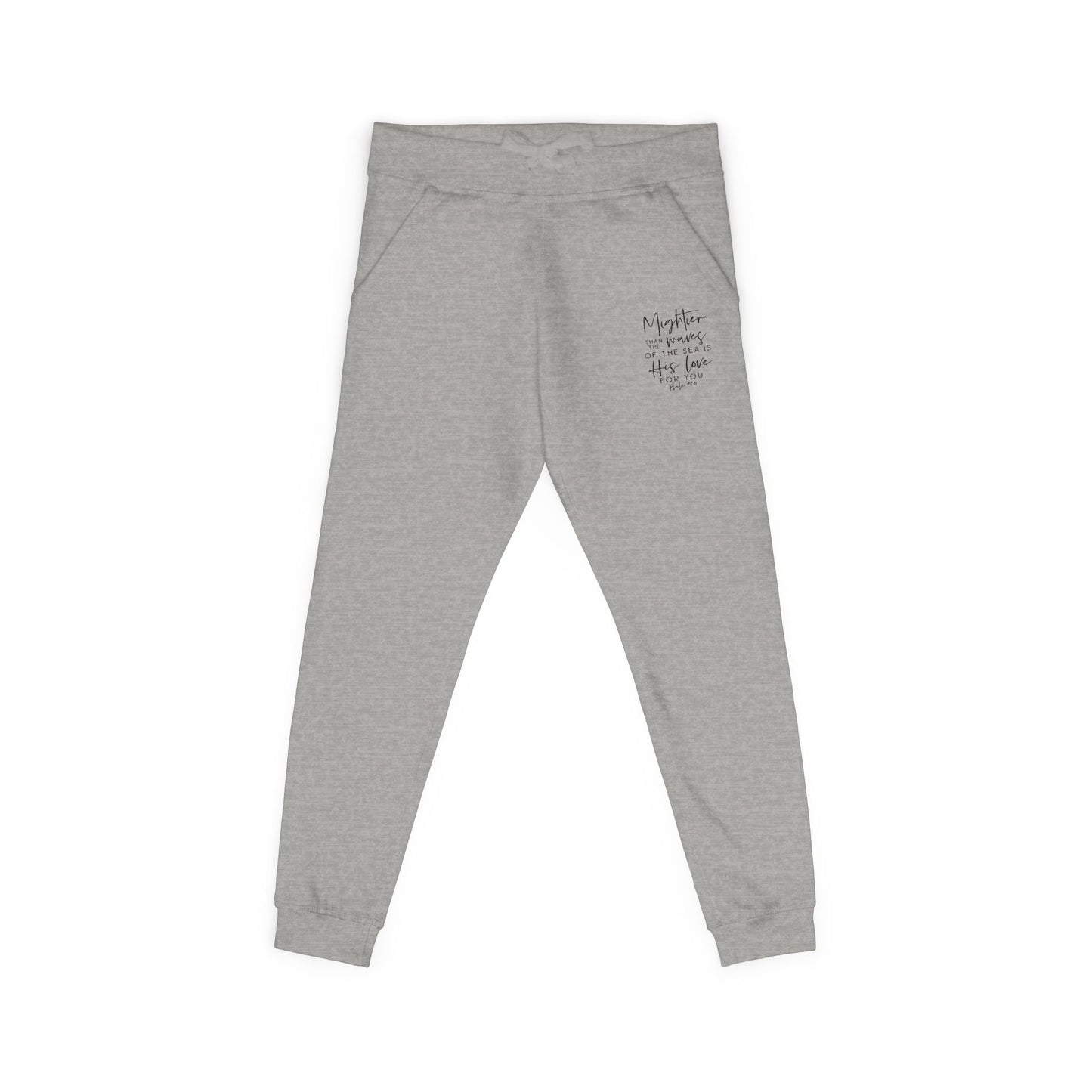 Psalm 93:4 Embroidered Fleece Sweatpants — Slim Cuffed Comfort