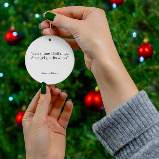 BELL Ceramic Ornament- An Angel Feathers Original, Southern Sass Collection