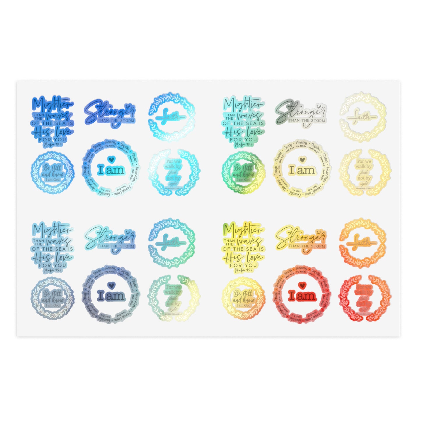 Inspirational Bible Quote Sticker Sheet — Angel Features Original Spiritual Journey Stickers