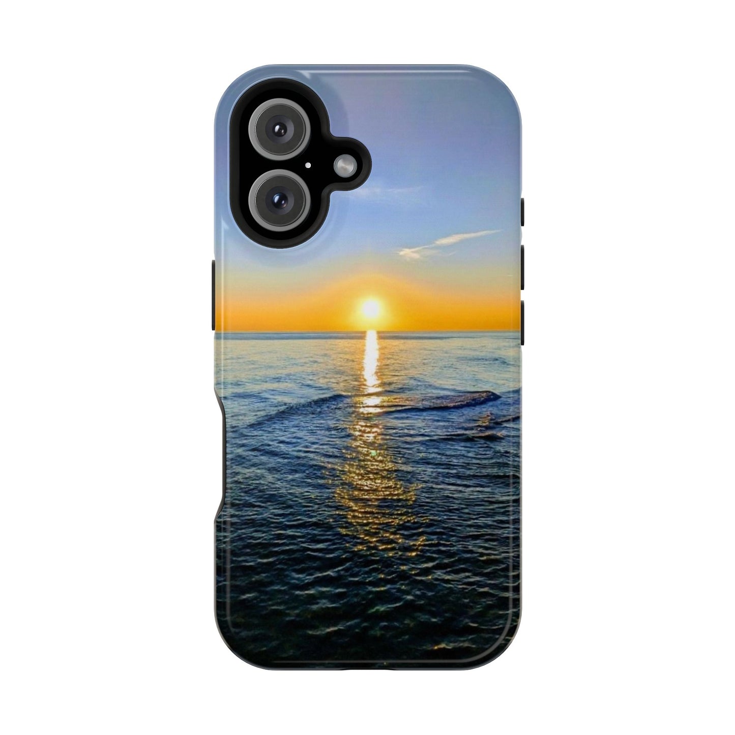 Sunset Over Ocean Impact-Resistant Phone Case — Beach Wave Protective Cover