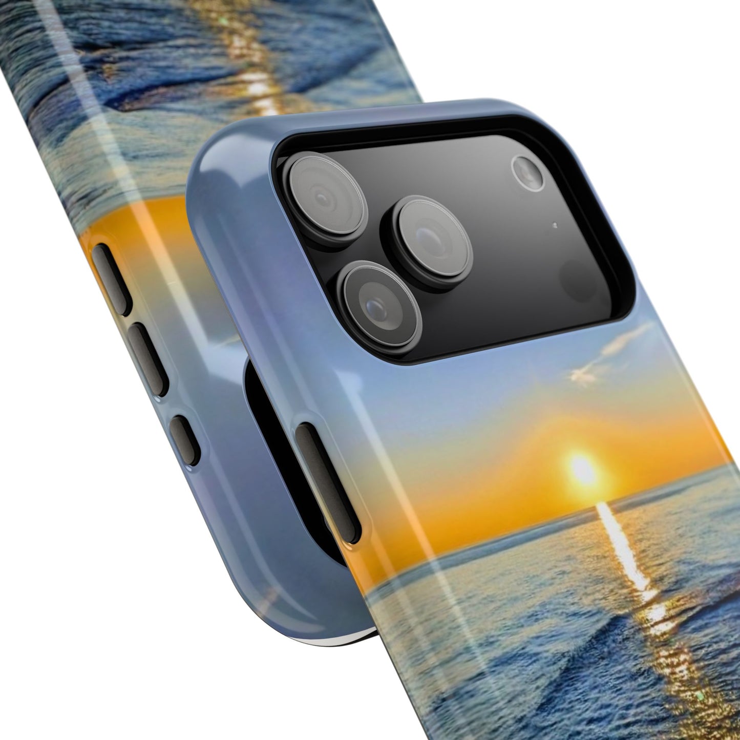 Sunset Over Ocean Impact-Resistant Phone Case — Beach Wave Protective Cover